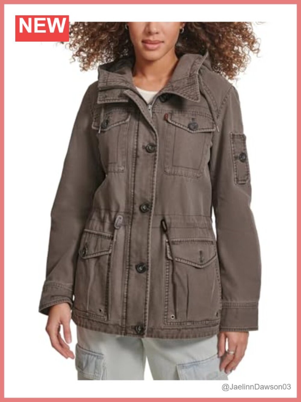 Lightweight Cotton Military Anorak Jacket Hooded Button Zip Utility Coat